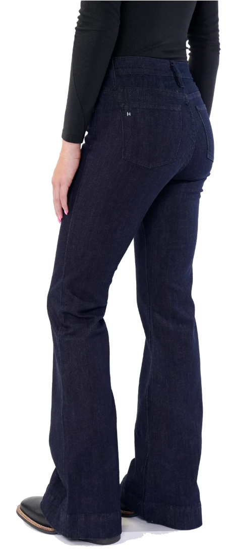 BELLA : Trouser Flare (Midnight) Navy Stitch
